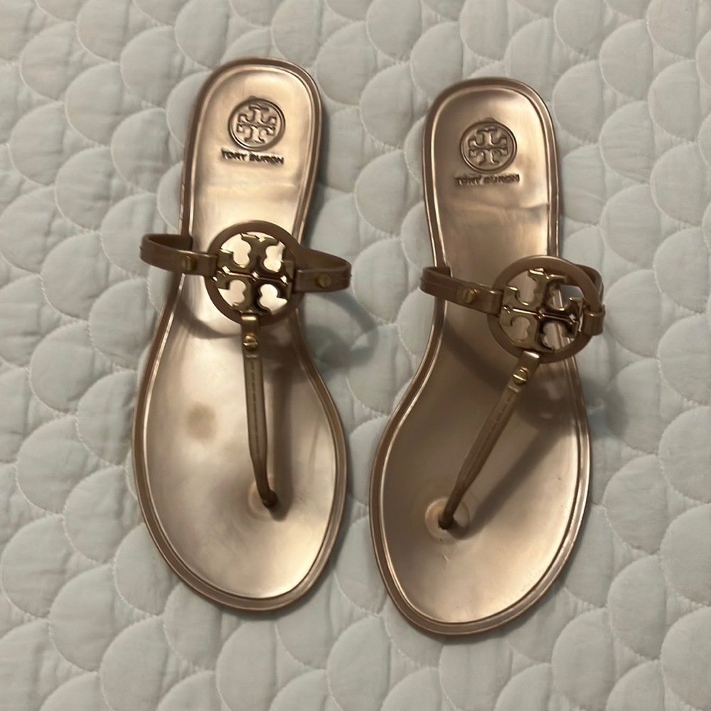 Tory Burch Miller Jelly Sandals Rose Gold